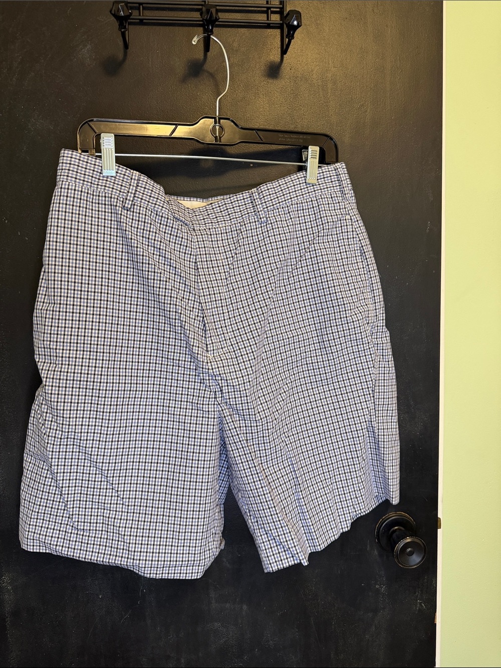 Tommy Hilfiger Men's Size 34 Blue White Gingham Plaid Seersucker Shorts Summer